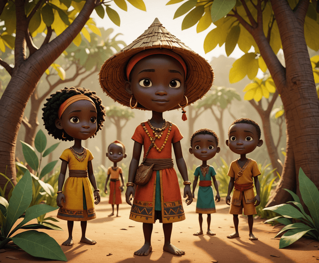 Cover illustration for Anansi and Kwaku Share the Drum