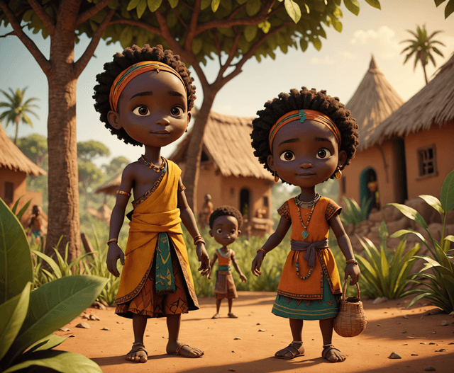 Cover illustration for Anansi and the Talking Drum