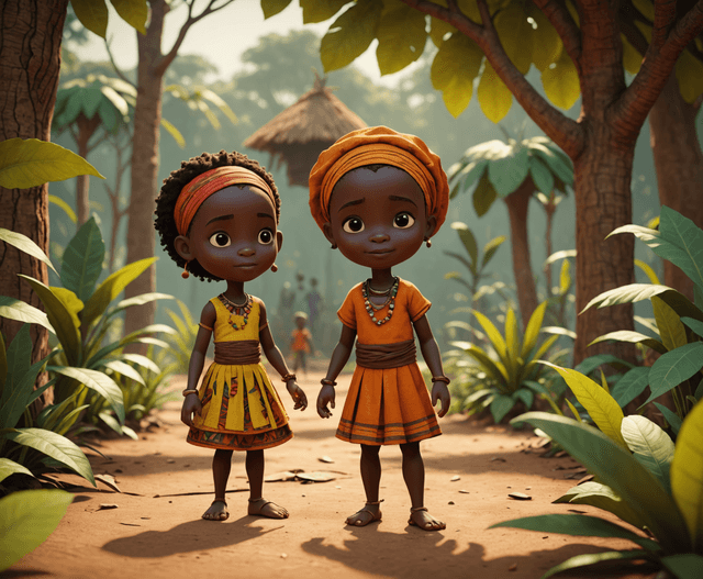 Cover illustration for Anansi and the Shiny Beads