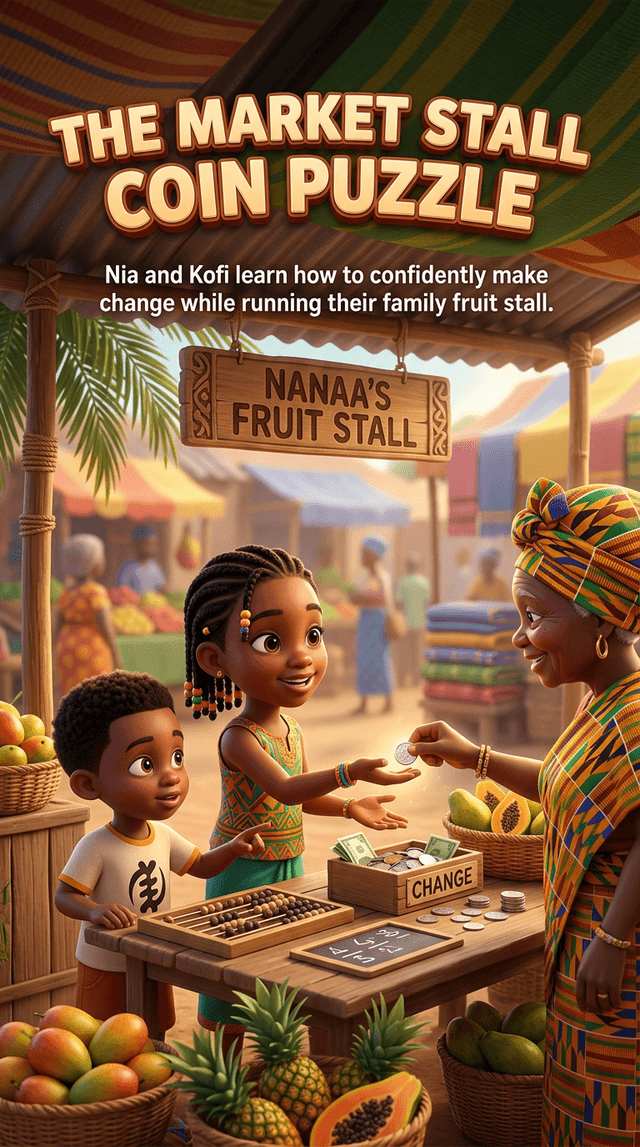 Cover illustration for The Market Stall Coin Puzzle