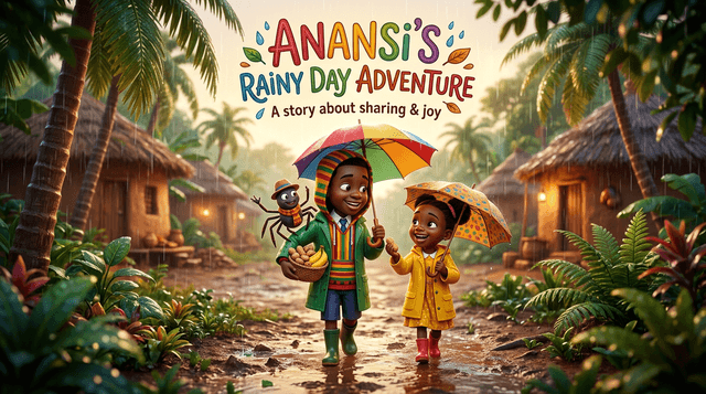Cover illustration for Anansi's Rainy Day Adventure