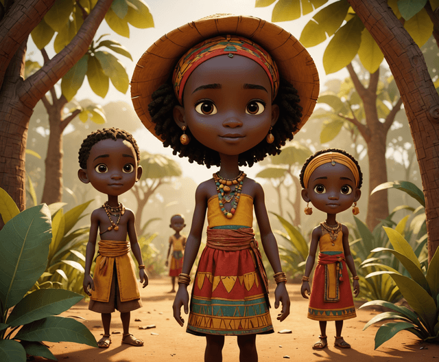 Cover illustration for Anansi and Kwaku Cross the River