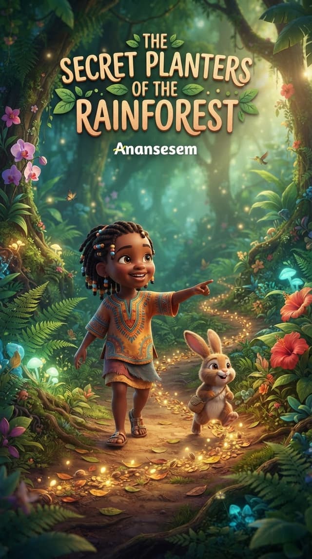 Cover illustration for The Secret Planters of the Rainforest