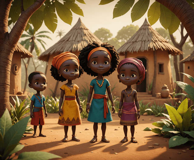 Cover illustration for Anansi and the Slow Race