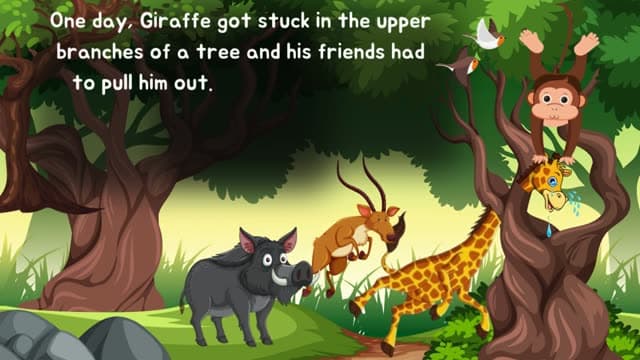 Cover illustration for HOW GIRAFFE GOT A LONG NECK