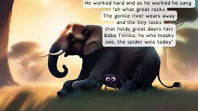 Cover illustration for How Ananse beat the great Elephant
