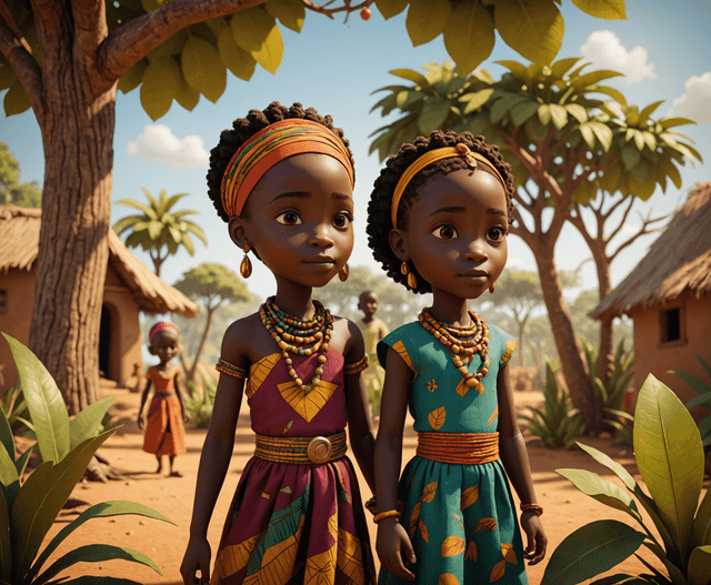 Cover illustration for Anansi Shares His Fruit